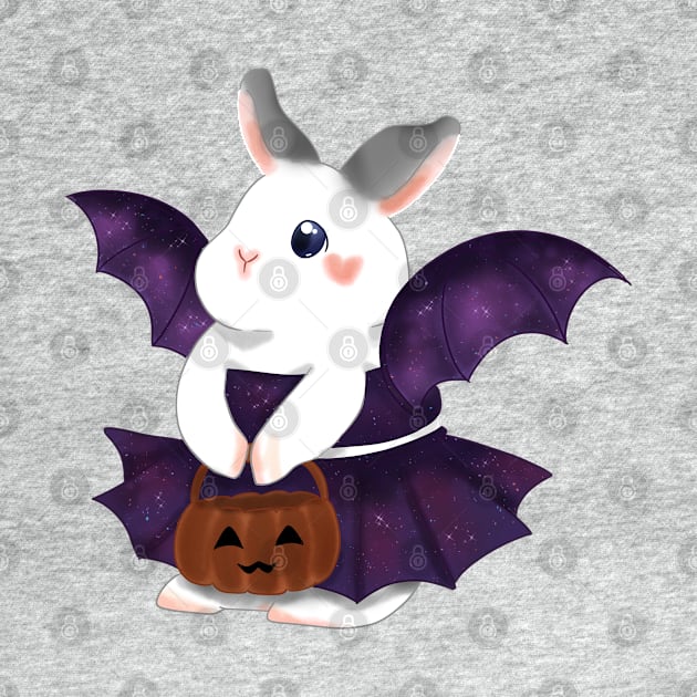 White Rabbit as Galaxy Bat Custome _ Bunniesmee Halloween Edition by GambarGrace